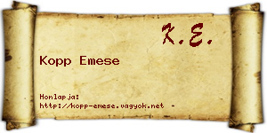 Kopp Emese névjegykártya